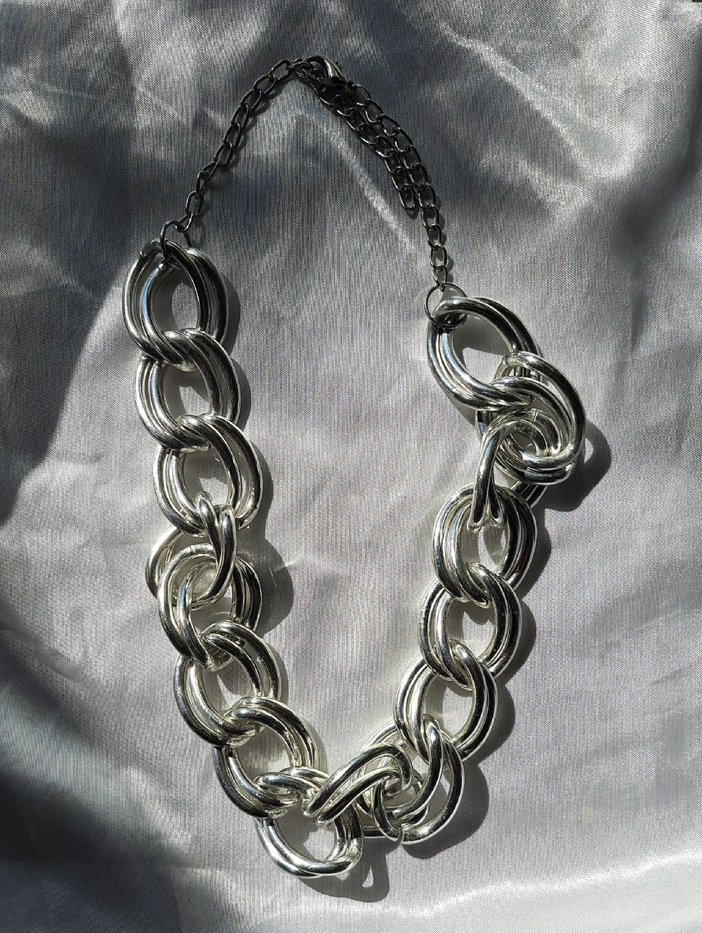 Silver Chunky Link Necklace - Women Jewelry